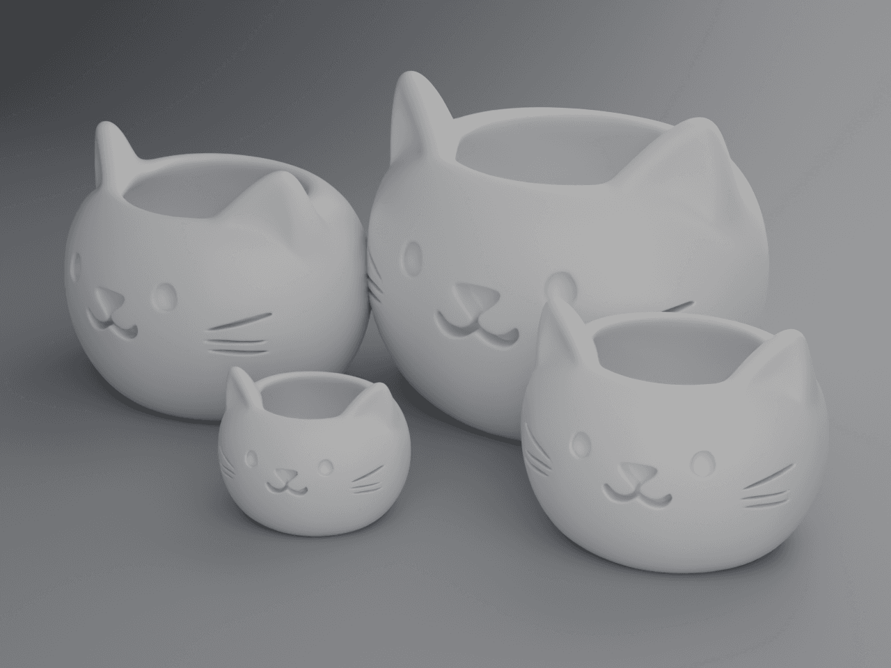 Vaso Gato Minimalista p/ Suculentas e Plantas (4 Tamanhos & Kit Completo) - Verde Neon UV em PETG UV para Cultivo Indoor | Cultive3D