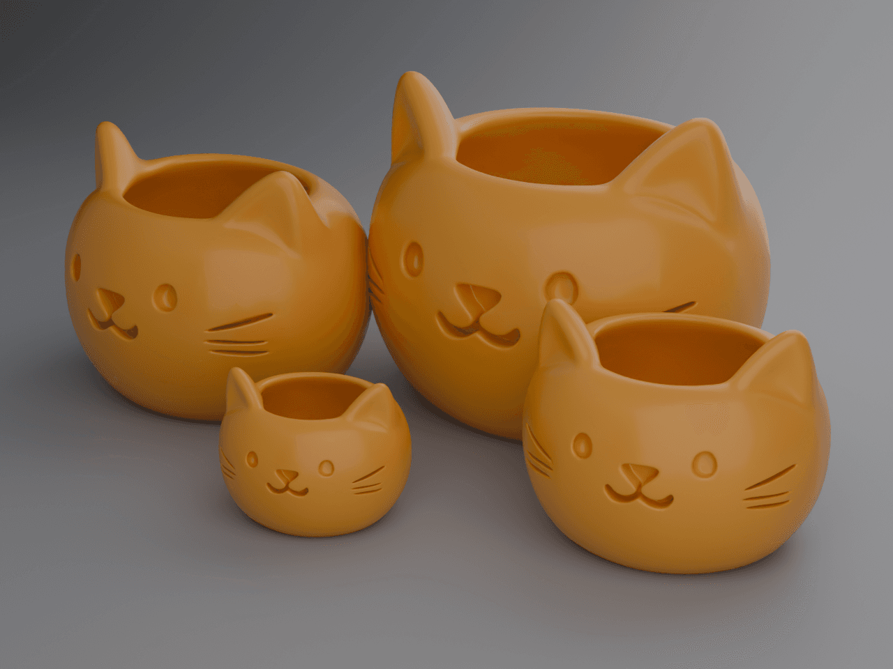Vaso Gato Minimalista p/ Suculentas e Plantas (4 Tamanhos & Kit Completo) - Ângulo e detalhe técnico 5