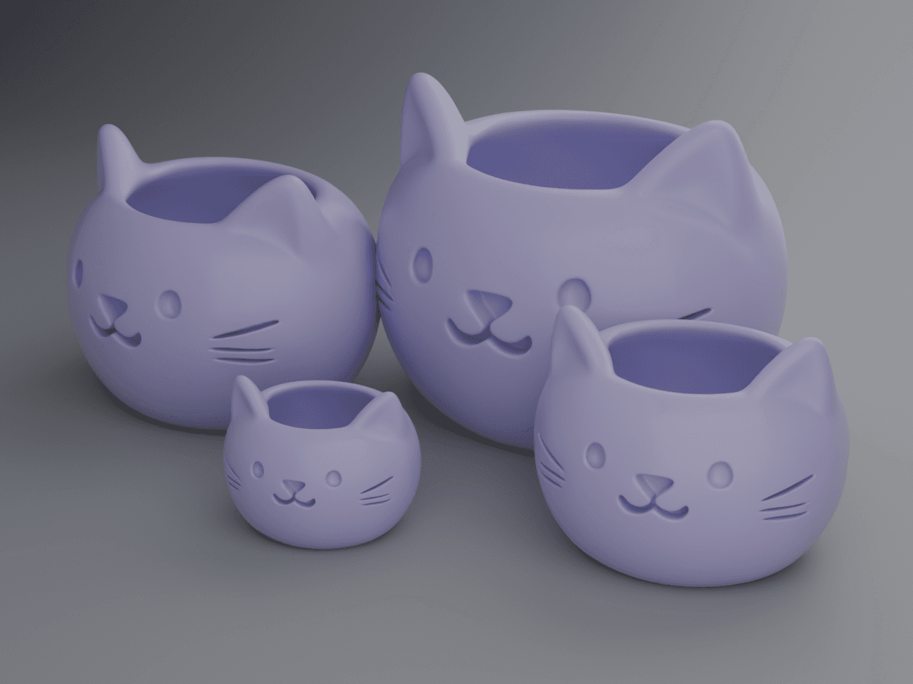 Vaso Gato Minimalista p/ Suculentas e Plantas (4 Tamanhos & Kit Completo) - Ângulo e detalhe técnico 6
