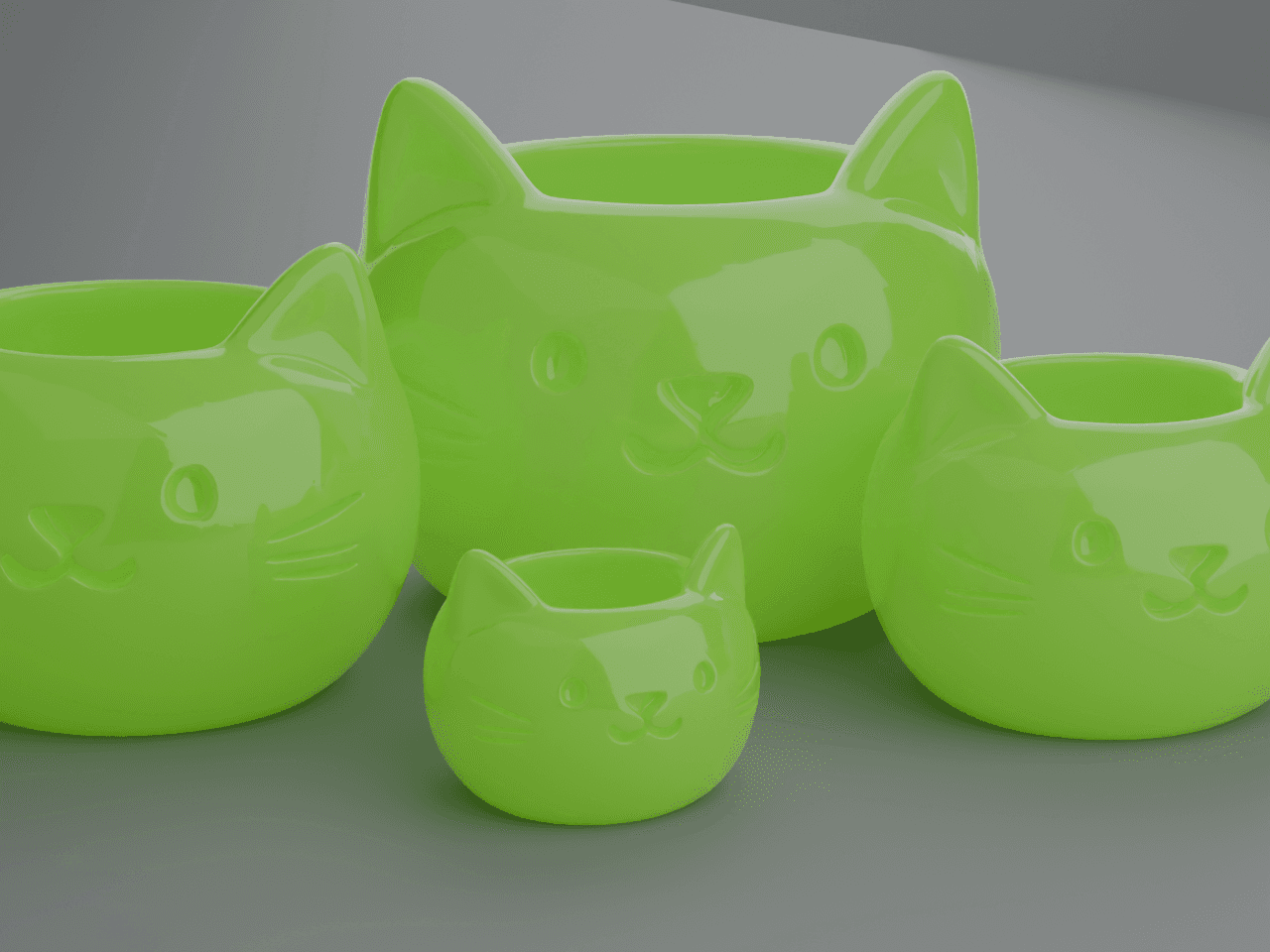 Vaso Gato Minimalista p/ Suculentas e Plantas (4 Tamanhos & Kit Completo) - Ângulo e detalhe técnico 9